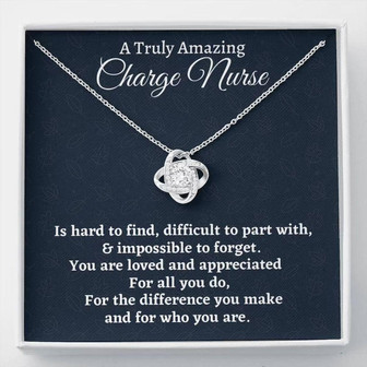 Charge Nurse Necklace, Charge Nurse Gift, Appreciation Gift For A Charge Nurse, Love Knot Necklace Nurse Gift - Thegiftio