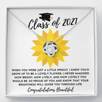 Class Of 2021 Graduation Love Knot Necklace & Graduate Message - Thegiftio UK