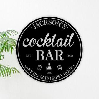 Cocktail Bar, Bar Signs, Personalized Bar Sign, Personalized Signs, Bar Decor, Man Cave, Metal Sign, Father&#39;s Day Gift, Custom Bar Sign - Thegiftio UK