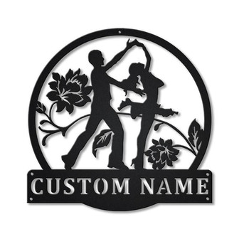 Contemporary Salsa Dance Monogram Metal Sign Art | Custom Salsa Dance Metal Sign | Decor Decoration | Salsa Dance Gift Funny |Birthday Gift - Thegiftio