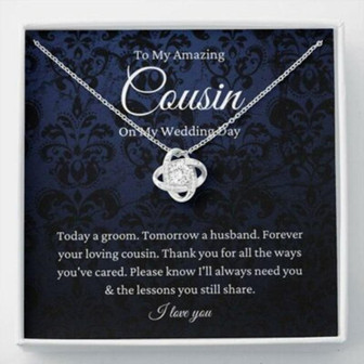 Cousin Necklace, Cousin Of The Groom Necklace Gift,To Cousin Wedding Day Gift From Groom - Thegiftio UK