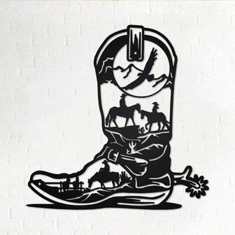 Cowboy Boots Metal Wall Art, Cowboy Boots Metal Sign Decoration For Room, Cowboy Boots Home Decor, Cowboy Boots Lover Gift, Cowboy Boots - Thegiftio UK