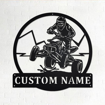 Custom ATV Rider Metal Wall Art, Personalized ATV Rider Name Sign Decoration For Room, Squad Biker Home Decor, Custom ATV Rider, Squad Biker - Thegiftio