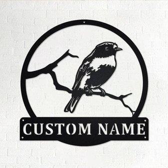 Custom Australasian Robin Bird Metal Wall Art, Personalized Australasian Robin Name Sign Decoration For Room, Australasian Robin Home Decor - Thegiftio UK