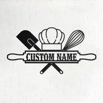 Custom Baking Metal Wall Art, Personalized Baker Name Sign Decoration For Room, Baking Home Decor, Custom Baking, Custom Baker Shop Name - Thegiftio UK