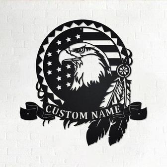 Custom Bald Eagle Metal Wall Art, Personalized Bald Eagle Name Sign Decoration For Room, Bald Eagle Home Decor, Custom Bald Eagle - Thegiftio