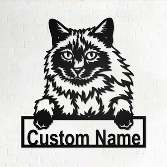 Custom Balinese Cat Metal Wall Art, Personalized Balinese Cat Name Sign Decoration For Room, Balinese Cat Home Decor, Custom Balinese Cat - Thegiftio UK