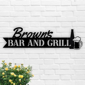 Custom Bar Sign | Home Bar Sign | Man Cave Sign | Bar and Grill Sign | Backyard BBQ | Metal Sign | Anniversary Gift | Gifts for Dad - Thegiftio UK