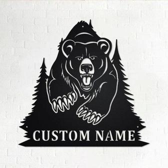 Custom Bear Metal Wall Art, Personalized Bear Name Sign Decoration For Room, Bear Home Decor, Custom Bear, Bear Lover Gift, Bear - Thegiftio