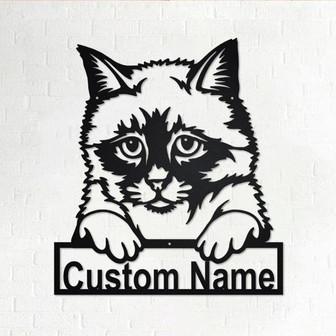 Custom Birman Cat Metal Wall Art, Personalized Birman Cat Name Sign Decoration For Room, Birman Cat Home Decor, Custom Birman Cat - Thegiftio UK