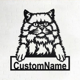 Custom British Longhair Cat Metal Wall Art, Personalized British Longhair Cat Name Sign Decoration For Room, British Longhair Cat Home Decor - Thegiftio UK