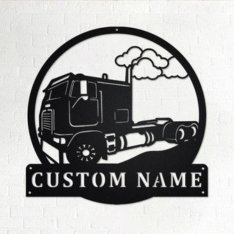 Custom Cab Over Truck Metal Wall Art, Personalized Truck Driver Name Sign Decoration For Room,Cab Over Truck Home Decor,Custom Truck Driver - Thegiftio