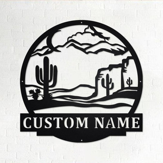 Custom Cactus Metal Sign, Personalized Cactus Name Sign Decoration For Room, Cactus Home Decor, Custom Cactus Metal Wall Art, Cactus Lover - Thegiftio UK