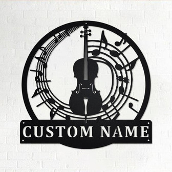 Custom Cello Musical instrument Metal Wall Art, Personalized Cello Teacher Name Sign Decoration For Room, Cello Home Decor, Custom Cello - Thegiftio UK