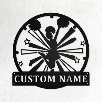 Custom Cheerleader Metal Sign, Personalized Cheerleader Name Sign Decoration For Room, Cheerleader Home Decor, Cheerleader Metal Wall Art - Thegiftio UK