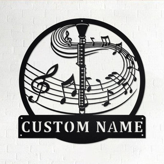Custom Clarinet Metal Wall Art, Personalized Clarinet Teacher Name Sign Decoration For Room, Clarinet Home Decor, Custom Clarinet, Clarinet - Thegiftio UK