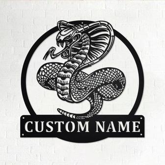Custom Cobra Snake Metal Wall Art, Personalized Cobra Snake Name Sign Decoration For Room, Cobra Snake Home Decor, Custom Cobra Snake - Thegiftio UK