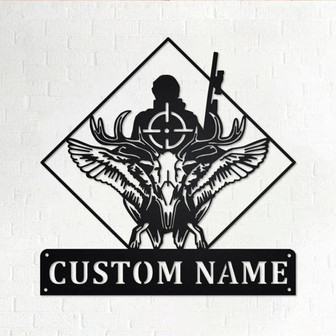 Custom Deer Duck Hunting Metal Wall Art, Personalized Hunter Name Sign Decoration For Room, Hunting Metal Home Decor, Custom Hunting - Thegiftio