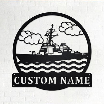 Custom Destroyer Ship Metal Wall Art, Personalized Destroyer Ship Name Sign Decoration For Room, Destroyer Ship Metal Home Decor - Thegiftio UK