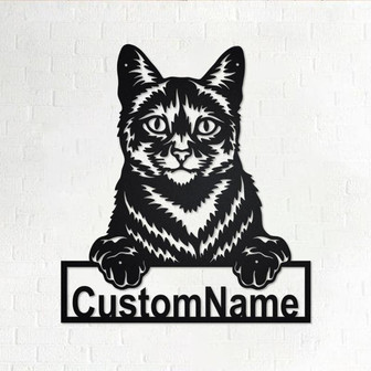 Custom Domestic Cat Metal Wall Art, Personalized Domestic Cat Name Sign Decoration For Room, Domestic Cat Home Decor, Custom Domestic Cat - Thegiftio UK