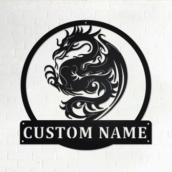 Custom Dragon Metal Wall Art, Personalized Dragon Name Sign Decoration For Room, Dragon Home Decor, Custom Dragon, Dragon Lover, Dragon - Thegiftio UK