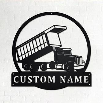 Custom Dump Truck Metal Wall Art, Personalized Truck Driver Name Sign Decoration For Room, Dump Truck Home Decor, Custom Truck - Thegiftio UK