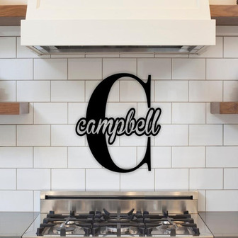 Custom Family Name Metal Sign, Initial Sign, Metal Monogram Sign, Door Hanger, Last Name Sign, Metal Wall Art, Metal Decorative Wall Art - Thegiftio UK