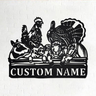 Custom Farm Animals Metal Wall Art, Personalized Farm Animals Name Sign Decoration For Room, Farm Animals Home Decor , Custom Farm Animals - Thegiftio UK