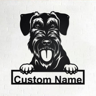 Custom Giant Schnauzer Dog Metal Wall Art, Personalized Giant Schnauzer Name Sign Decoration For Room, Giant Schnauzer Home Decor,Custom Dog - Thegiftio UK