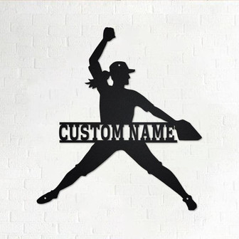 Custom Girl Solfball Metal Wall Art, Personalized Girl Solfball Name Sign Decoration For Room, Girl Solfball Home Decor,Custom Girl Solfball - Thegiftio UK