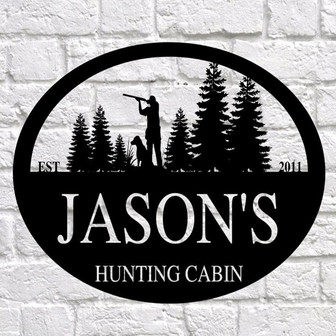Custom Gun Sign, Man Cave Sign, Camp sign, Man Cave Metal Signs, sign for hunting camp, Personalized Gun Sign Metal, Custom Man Cave Sign - Thegiftio UK