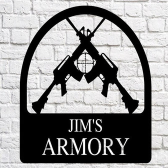 Custom Gun Sign, Man Cave Sign, Camp sign, Man Cave Metal Signs, Man Cave Sign, Personalized Gun Sign Metal, Custom Man Cave Sign - Thegiftio UK