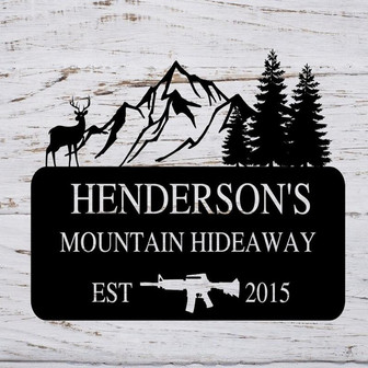Custom Gun Sign, Man Cave Sign, Camp sign, Man Cave Metal Signs, sign for hunting camp, Personalized Gun Sign Metal, Custom Man Cave Sign - Thegiftio UK