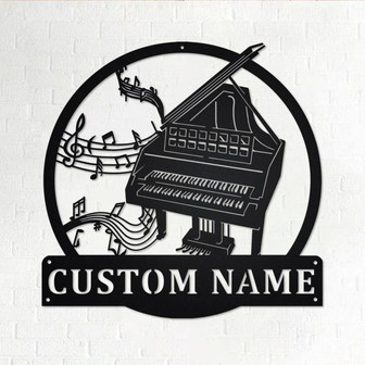 Custom Harpsichord Musical Instrument Metal Wall Art, Personalized Harpsichord Name Sign Decoration For Room, Harpsichord Metal Home Decor - Thegiftio UK