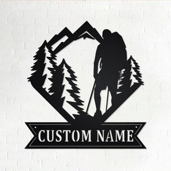 Custom Hiker Metal Wall Art, Personalized Hiker Name Sign Decoration For Room, Hiking Home Decor, Custom Hiker, Custom Hiking, Hiker Gift - Thegiftio