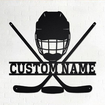 Custom Hockey Metal Wall Art, Personalized Hockey Name Sign Decoration For Room, Hockey Metal Sign, Hockey Home Decor , Custom Hockey - Thegiftio UK