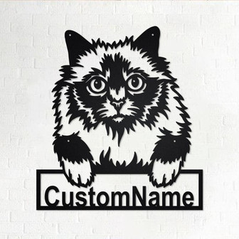 Custom Holy Burma Cat Metal Wall Art, Personalized Holy Burma Cat Name Sign Decoration For Room, Holy Burma Cat Home Decor,Custom Holy Burma - Thegiftio UK