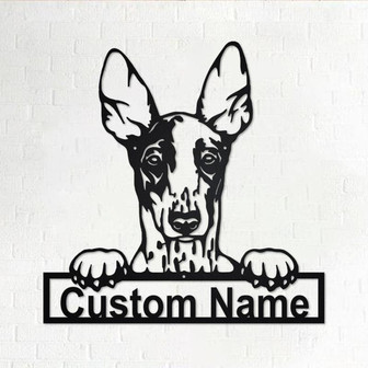 Custom Ibizan Hound Dog Metal Wall Art, Personalized Ibizan Hound Name Sign Decoration For Room, Ibizan Hound Home Decor, Custom Dog - Thegiftio UK