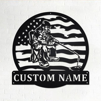 Custom Ice Fishing Metal Wall Art, Personalized Ice Fishing Name Sign Decoration For Room, Ice Fishing Home Decor, Custom Ice Fishing - Thegiftio UK