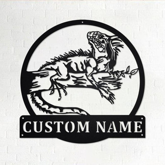 Custom Iguana Lizard Metal Wall Art, Personalized Iguana Lizard Name Sign Decoration For Room, Iguana Lizard Metal Home Decor, Custom Lizard - Thegiftio UK