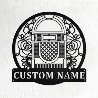 Custom Jukebox Musical Instrument Metal Wall Art, Personalized Jukebox Teacher Name Sign Decoration For Room, Jukebox Home Decor, Jukebox - Thegiftio UK