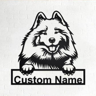 Custom Keeshond Dog Metal Wall Art, Personalized Keeshond Name Sign Decoration For Room, Keeshond Home Decor, Custom Dog,Custom Keeshond Dog - Thegiftio UK