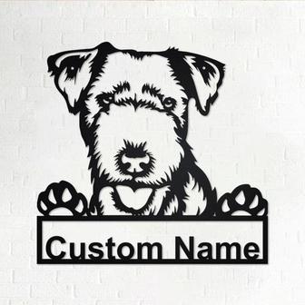 Custom Lakeland Terrier Dog Metal Wall Art, Personalized Lakeland Terrier Name Sign Decoration For Room, Lakeland Terrier Home Decor - Thegiftio UK