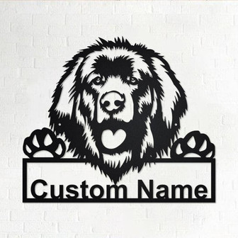 Custom Leonberger Dog Metal Wall Art, Personalized Leonberger Name Sign Decoration For Room, Leonberger Home Decor, Custom Dog, Leonberger - Thegiftio UK