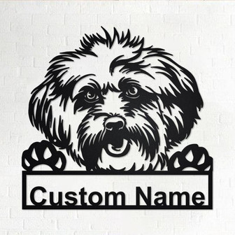 Custom Lhasa Apso Dog Metal Wall Art, Personalized Lhasa Apso Name Sign Decoration For Room, Lhasa Apso Home Decor, Custom Dog, Lhasa Apso - Thegiftio
