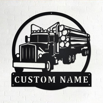 Custom Log Truck Metal Wall Art, Personalized Truck Driver Name Sign Decoration For Room, Log Truck Home Decor. Custom Truck, Trucker Gift - Thegiftio UK