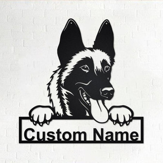Custom Malinois Dog Metal Wall Art, Personalized Malinois Name Sign Decoration For Room, Malinois Home Decor, Custom Malinois Dog, Dog Lover - Thegiftio UK