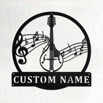 Custom Mandolin Musical Instrument Metal Wall Art, Personalized Mandolin Teacher Name Sign Decoration For Room, Mandolin Home Decor,Mandolin - Thegiftio UK
