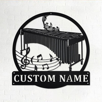 Custom Marimba Musical Instrument Metal Wall Art, Personalized Marimba Teacher Name Sign Decoration For Room, Marimba Home Decor, Marimba - Thegiftio