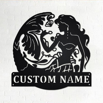 Custom Mermaid Metal Wall Art, Personalized Mermaid Name Sign Decoration For Room, Mermaid Home Decor, Custom Mermaid, Mermaid Lover Gift - Thegiftio UK